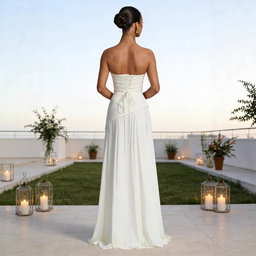 Robe de soirée élégante pour femmes avec un chic décolleté en cascade et une jupe volumineuse Levoire