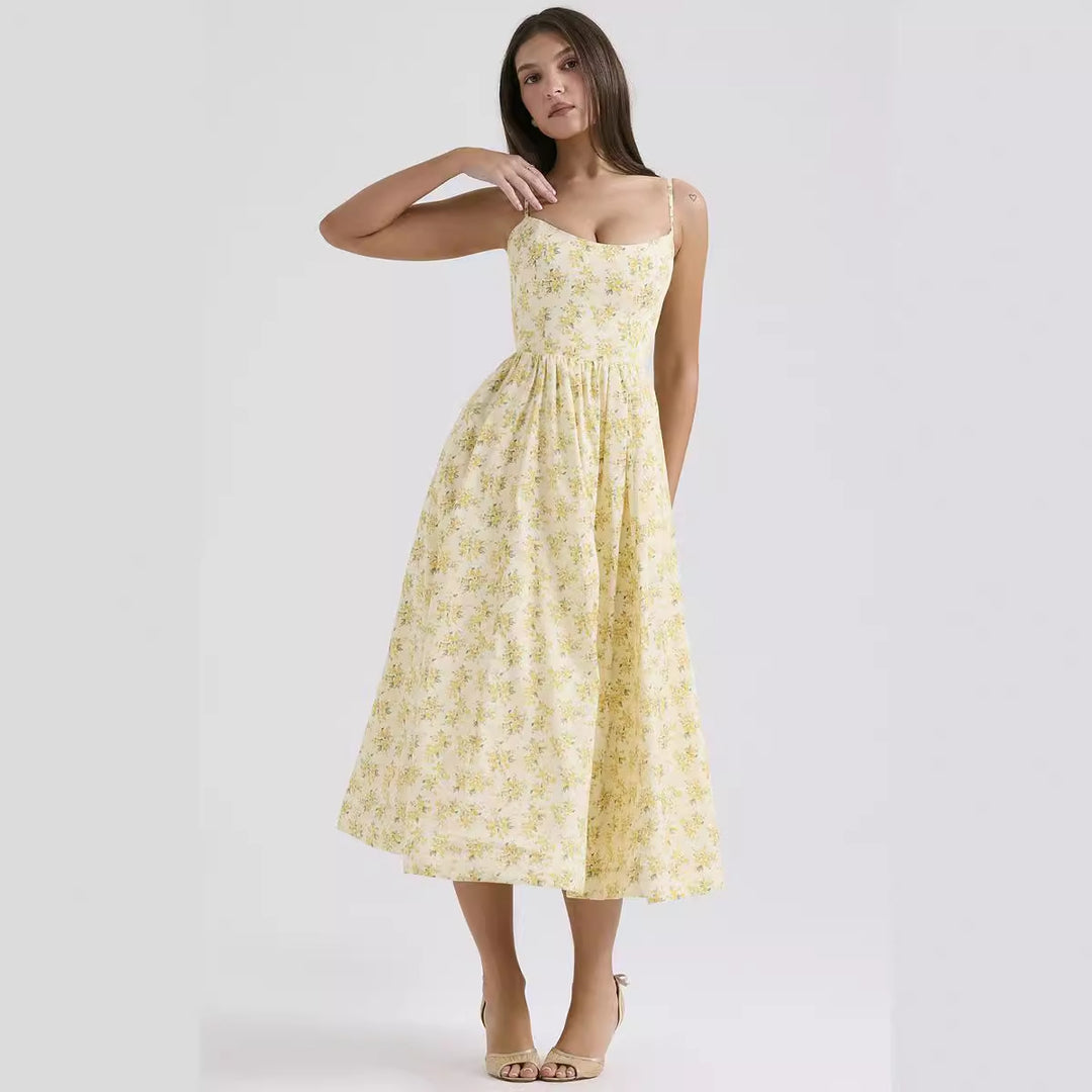Robes maxi pour femmes avec motif floral et silhouette élégante et fluide Levoire
