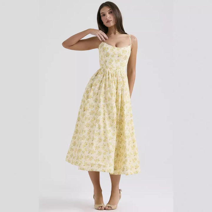 Robes maxi pour femmes avec motif floral et silhouette élégante et fluide Levoire