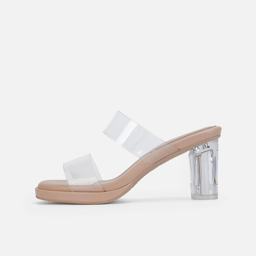 Levoire | Chaussures avec un talon épais transparent Abricot 8CM