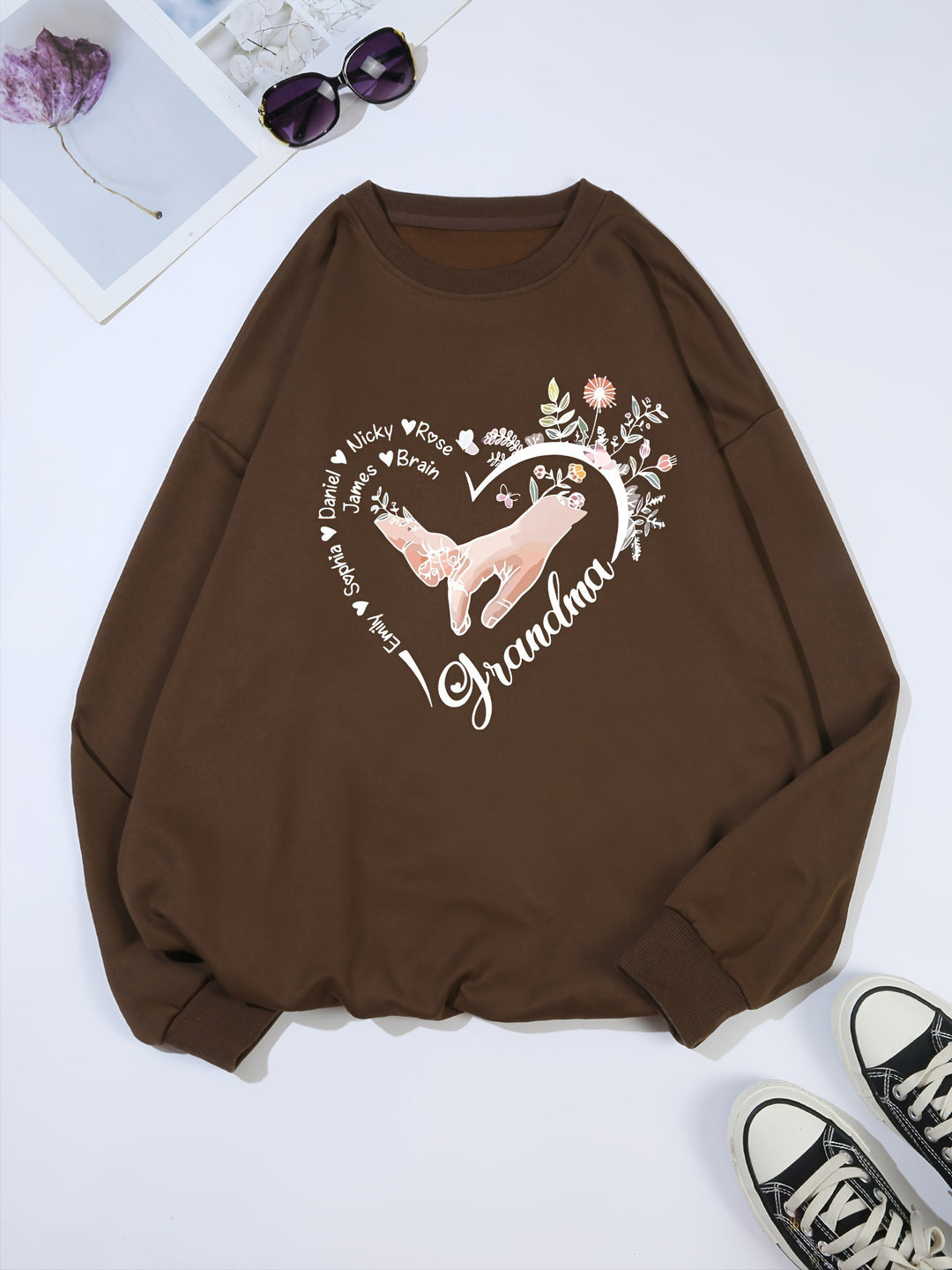 Pull décontracté féminin avec motifs floraux Levoire