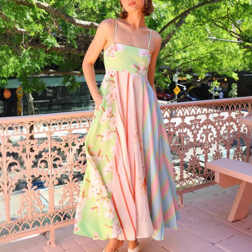 Robe maxi pour femmes avec des motifs ludiques et un tissu fluide Levoire