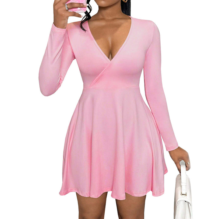 Robe chemise pour femme avec décolleté en V profond et jupe fluide Levoire