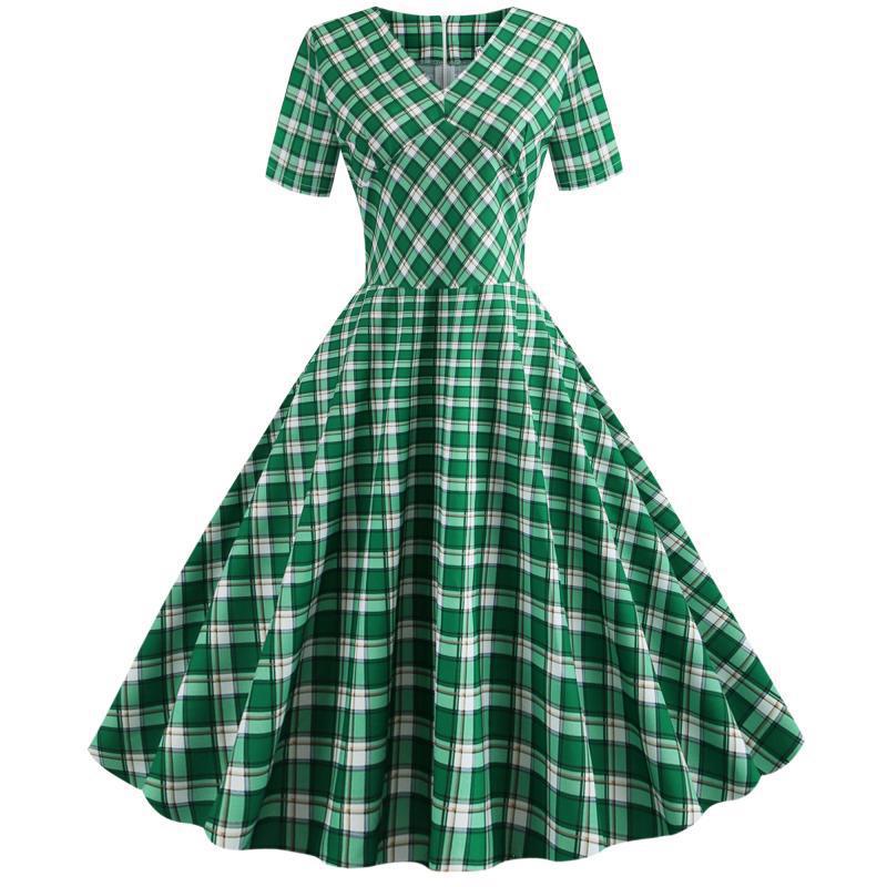 Robe trapèze pour femmes à motif à carreaux Levoire