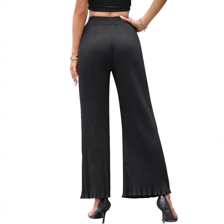 Pantalons plissés décontractés pour femmes avec une taille élastique et une coupe large Levoire