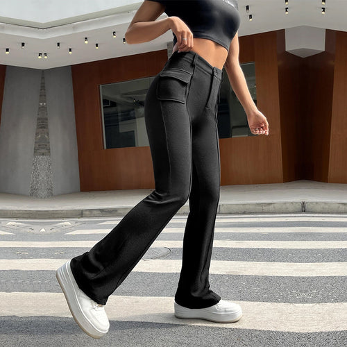Pantalons palazzo classiques pour femmes avec poches plaquées et taille haute Levoire