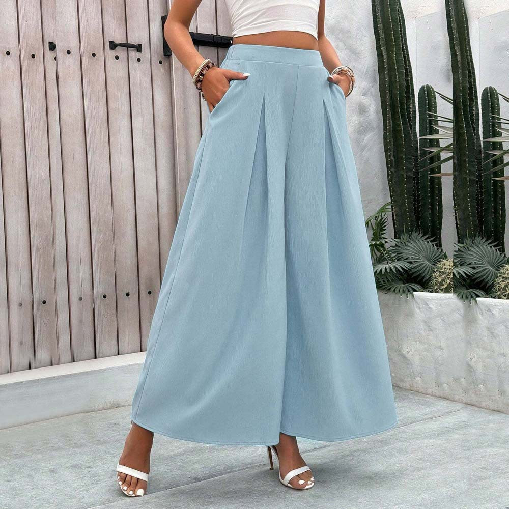 Pantalons larges Palazzo pour femmes avec des plis élégants et un design de poche pratique Levoire