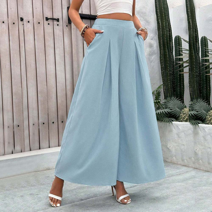 Pantalons larges Palazzo pour femmes avec des plis élégants et un design de poche pratique Levoire