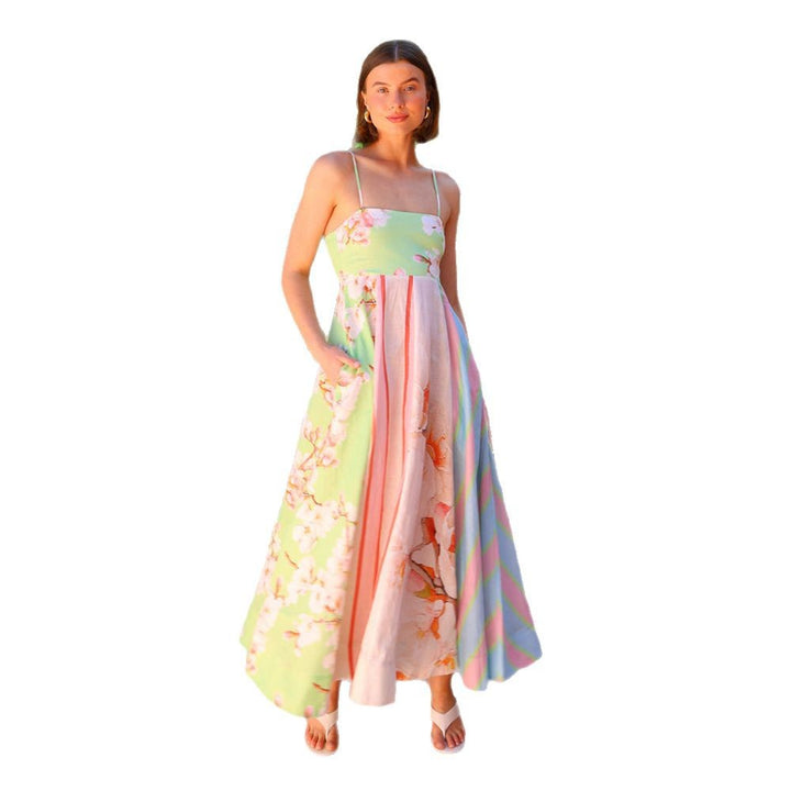 Robe maxi pour femmes avec des motifs ludiques et un tissu fluide Levoire