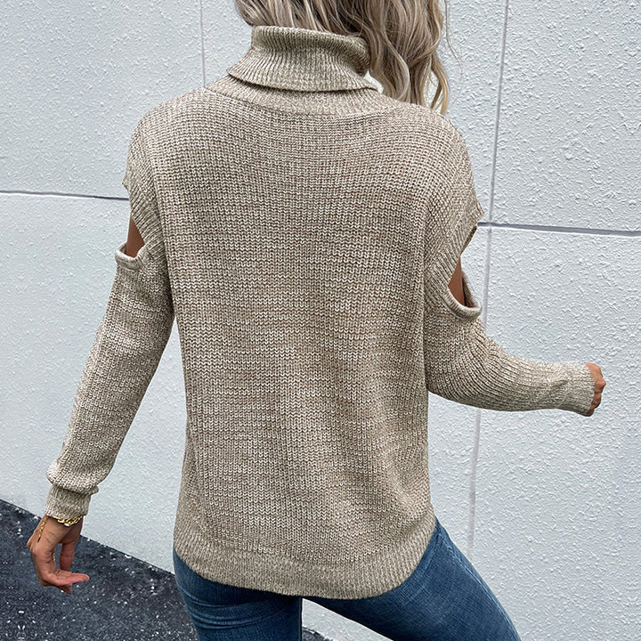 Top tricoté à la mode pour femmes avec des manches ouvertes et une texture grossière Levoire