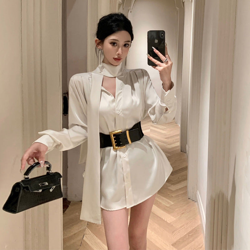 Levoire | Détail-de-bandeau-robe Blanc Une taille