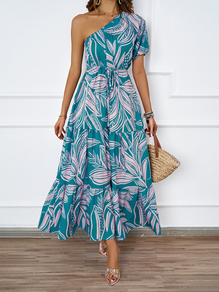 Robe Maxi d'été pour femmes avec coupe asymétrique et motif floral Levoire