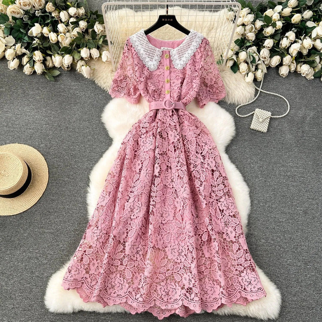 Levoire | Robe en dentelle mi-longue Rosa Taille libre