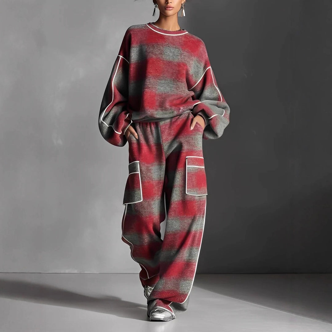 Costume décontracté pour femmes avec design rayé et poches profondes Levoire