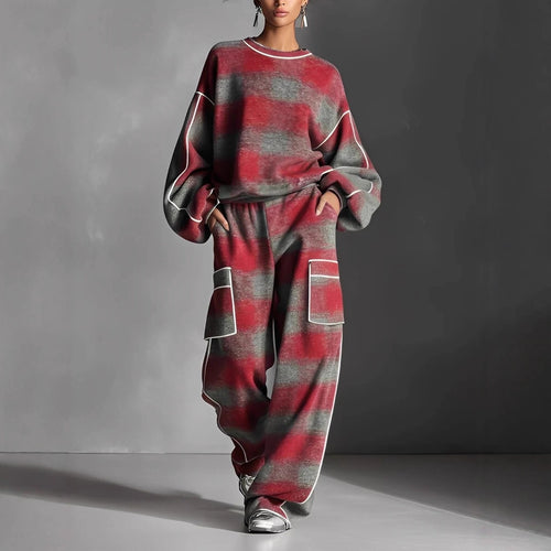 Costume décontracté pour femmes avec design rayé et poches profondes Levoire