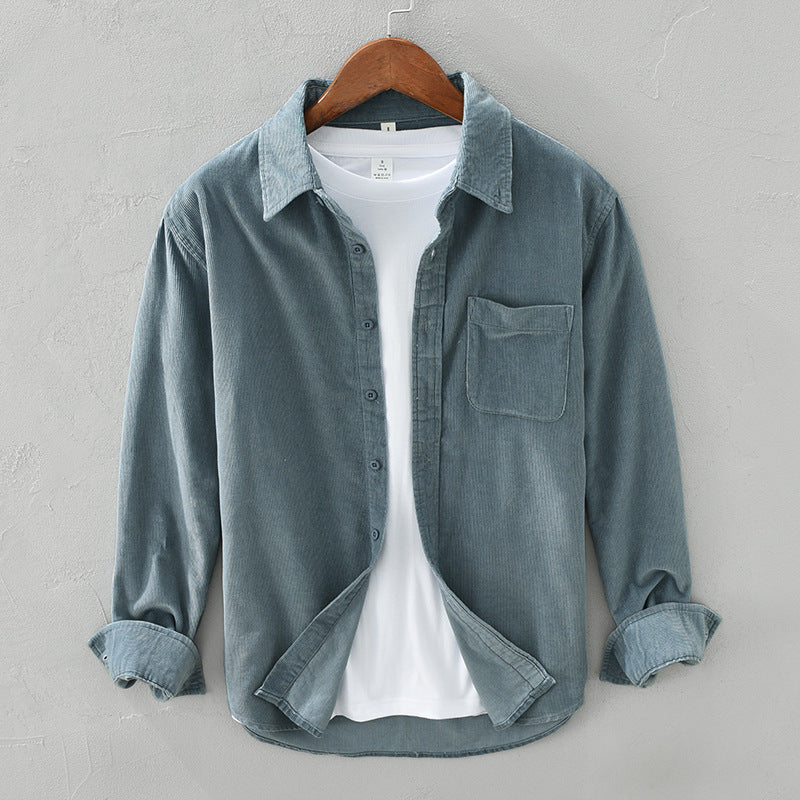 Levoire | Chemise Pour Hommes À Manches Longues Et Boutons Bleu clair