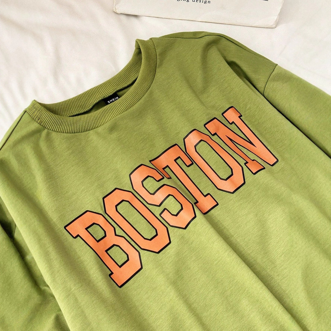 Sweatshirt décontracté pour femmes avec lettrage accrocheur Levoire