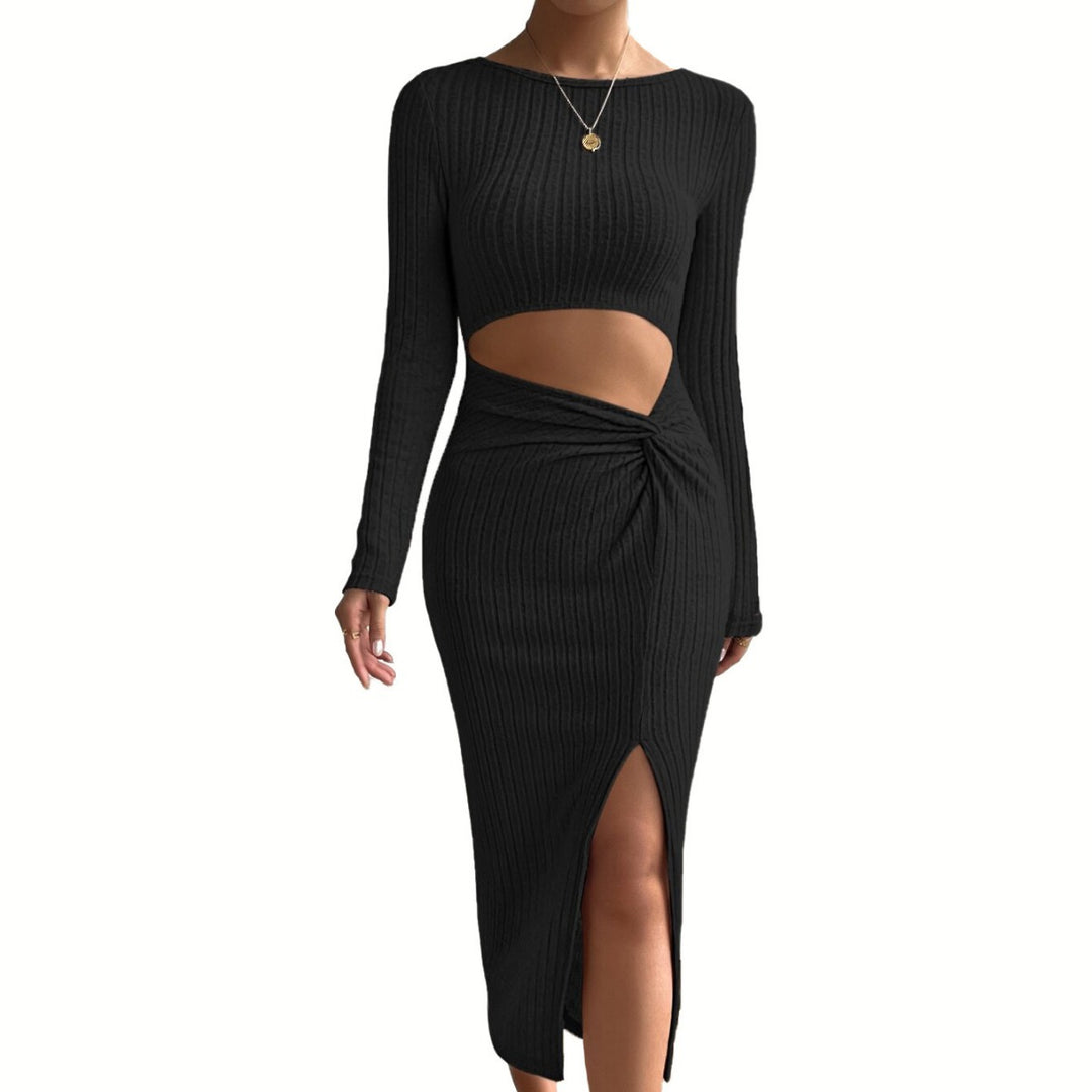 Robe midi élégante pour femme avec des découpes et un design croisé à la mode Levoire
