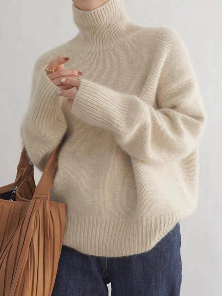 Pull à col roulé confortable pour femme en fine laine Levoire