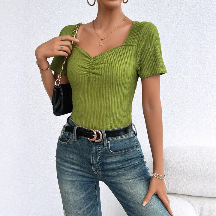Tops élégants en rib pour femmes avec décolleté en V et coupe flatteuse Levoire
