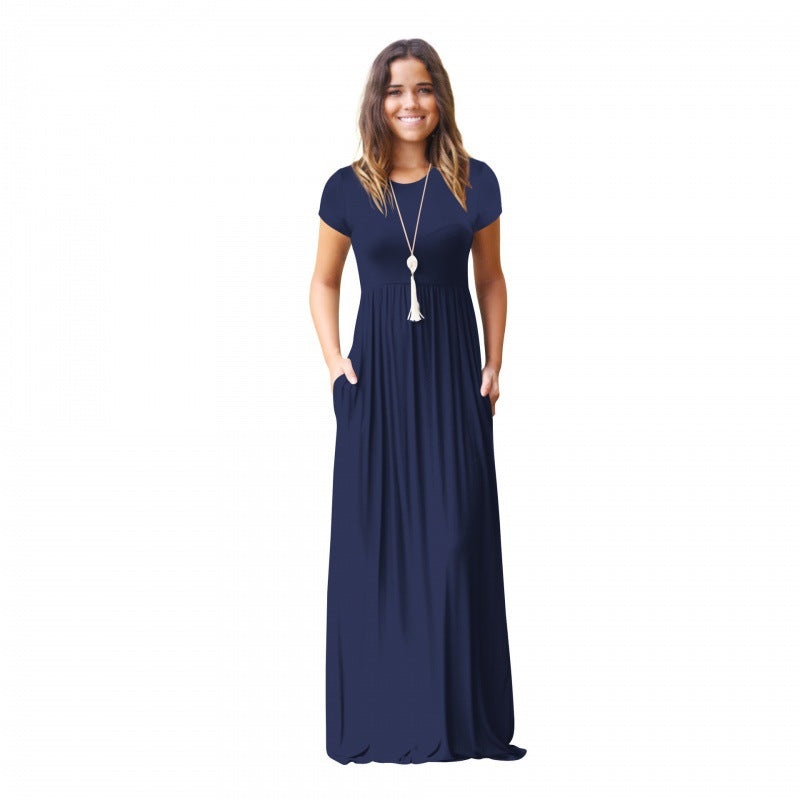 Robe maxi femme avec poches pratiques et coupe fluide à la mode Levoire