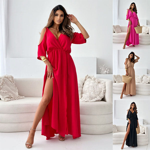 Levoire | Robe à bretelles, jupe sans bretelles, décolleté en V