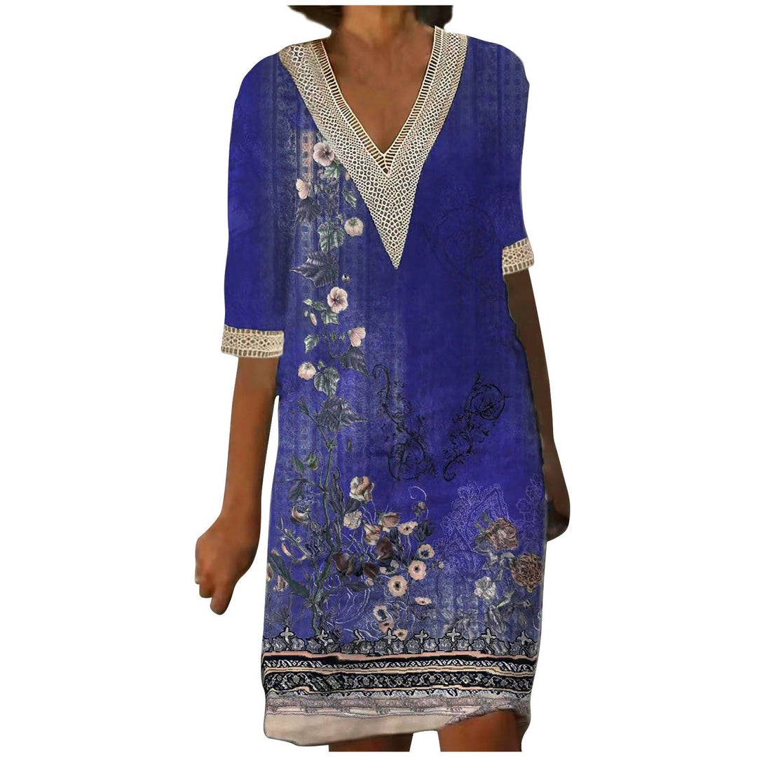 Levoire | Robe courte à col V imprimée relaxante