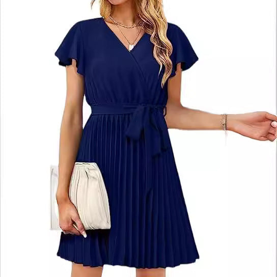 Robe portefeuille pour femmes avec détails plissés Levoire