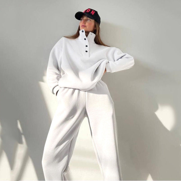 Levoire | Chemise à col button-up élégante ensemble deux pièces Blanc