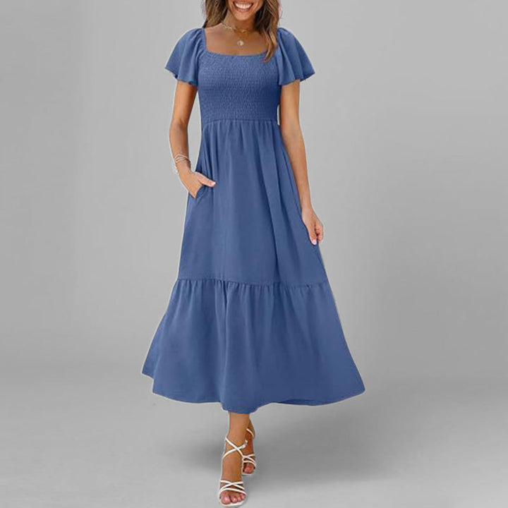 Robe maxi pour femmes avec un décolleté carré élégant et des manches volumineuses Levoire