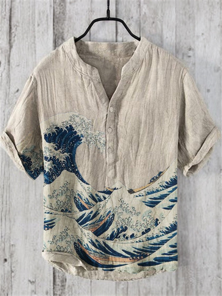 Levoire | Chemise Japonaise En Lin Mélangé Kanagawa golf 1