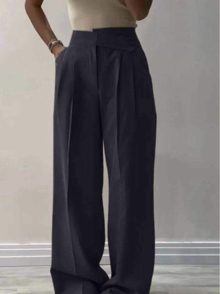 Pantalon élégant large plissé pour dames Levoire