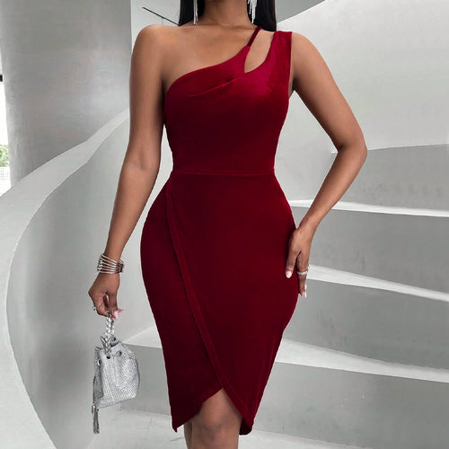 Robe portefeuille pour femmes avec coupe asymétrique et décolleté élégant en cascade Levoire
