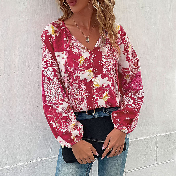 Chemisier tendance pour femmes avec motif floral et design décontracté Levoire