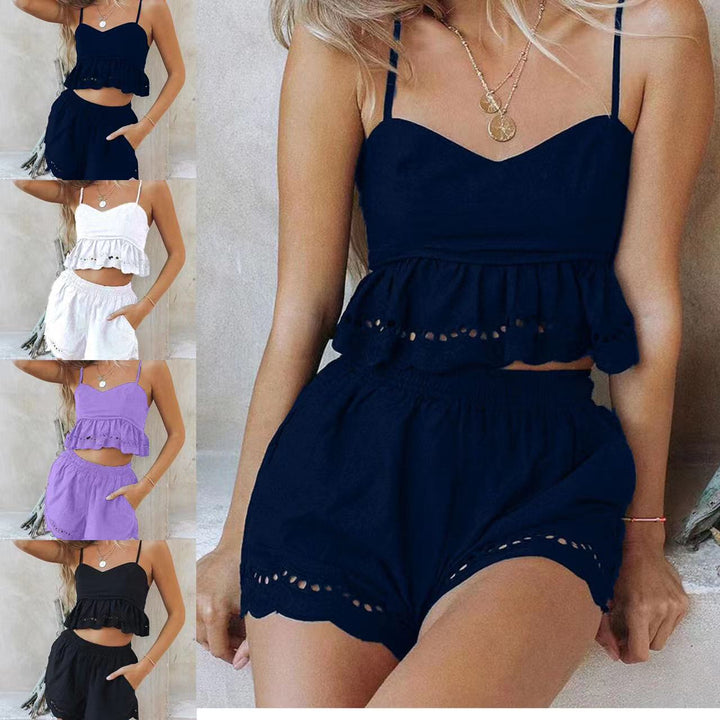 Ensemble de haut court et shorts décontracté pour femmes Levoire