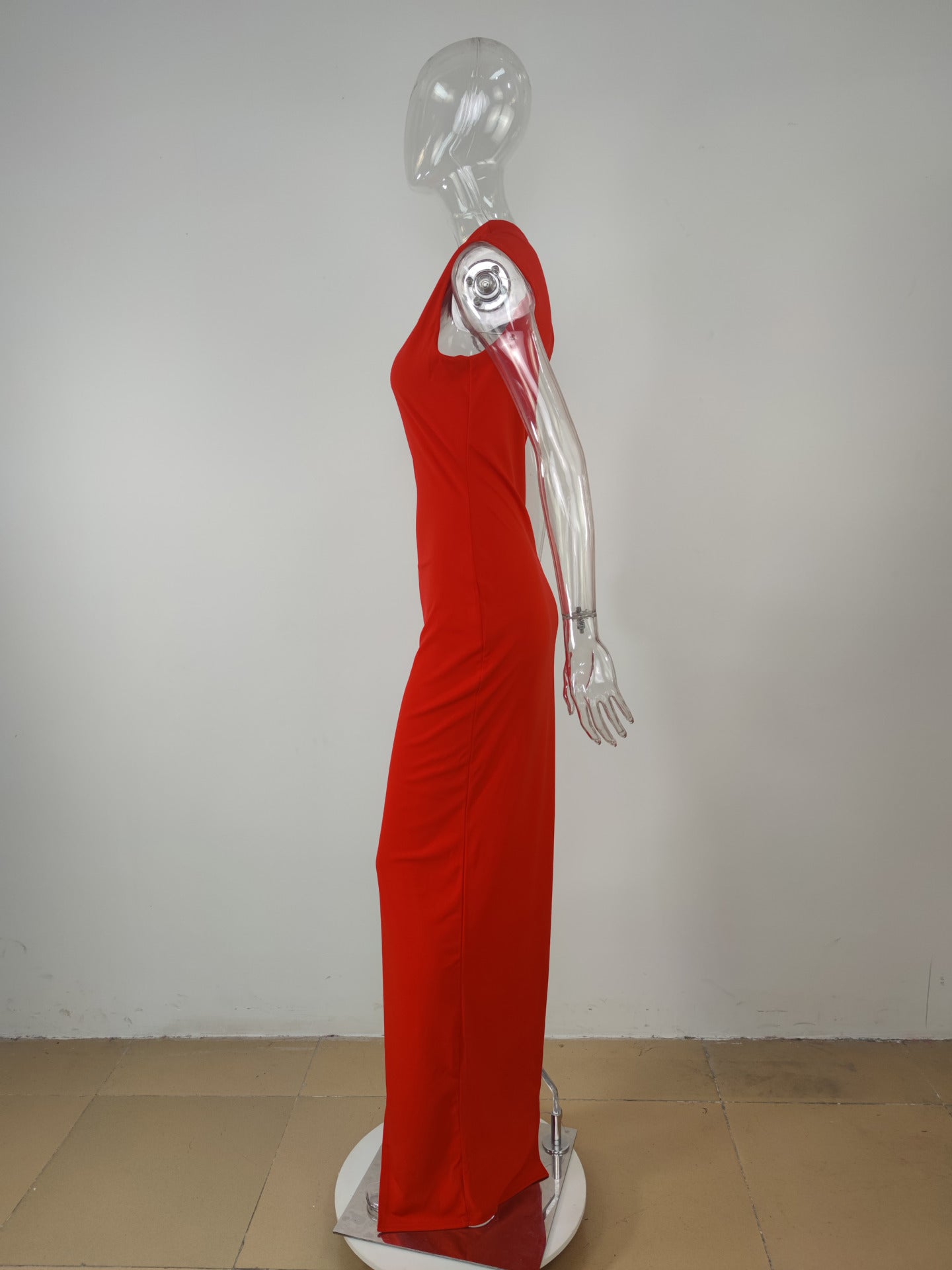 Levoire | Robe Maxi À Une Épaule Avec Décolleté Off-Shoulder Fente Latérale Élevée