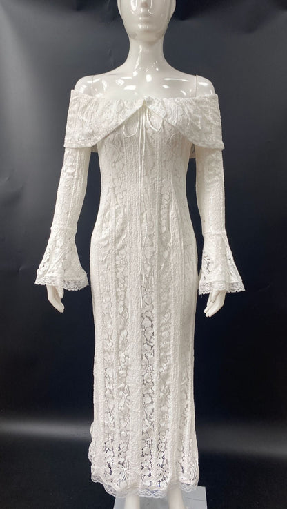 Levoire | Élégant Bustier Robe Longue Slim Fit Sirène Robe Blanc