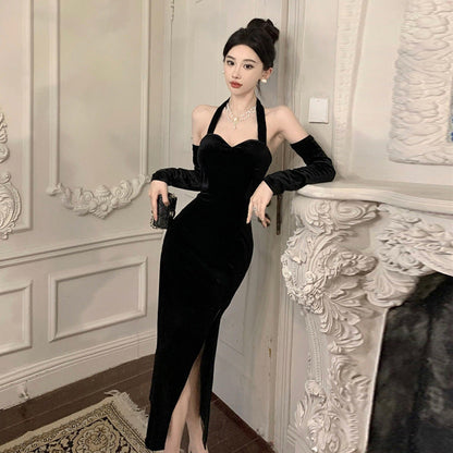 Levoire | Éblouissant robe à fente Slim Fit avec motif à cordons