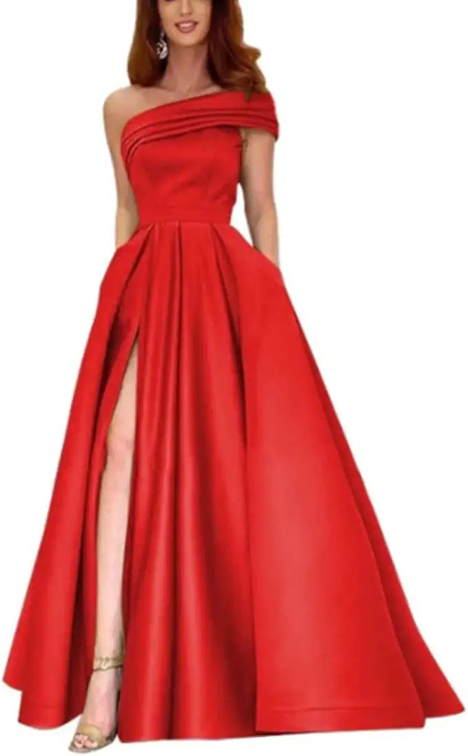 Levoire | Chic Vert Haute-Fente Sexy Robe Rot