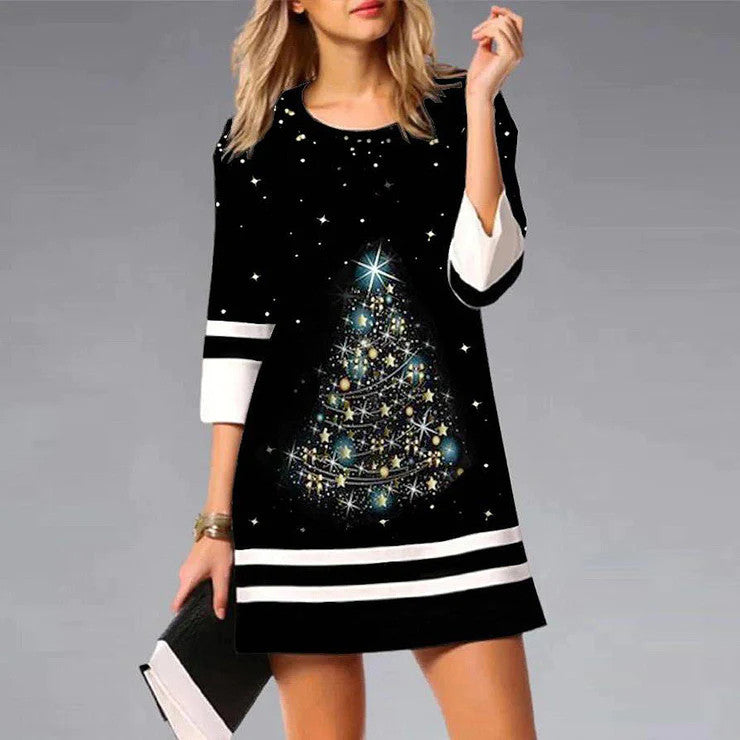 Levoire | Robe à col rond à manches courtes