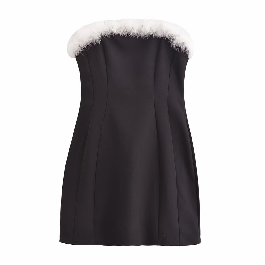 Levoire | Ludique & Amusant Nouvelle Saison Robe Courte Superposée Noir