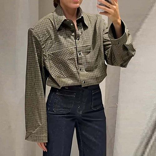 Blouse à carreaux élégante pour femmes avec coupe décontractée Levoire