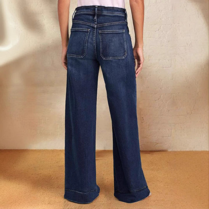 Jeans larges pour femmes avec taille adjustable et détail tendance Levoire