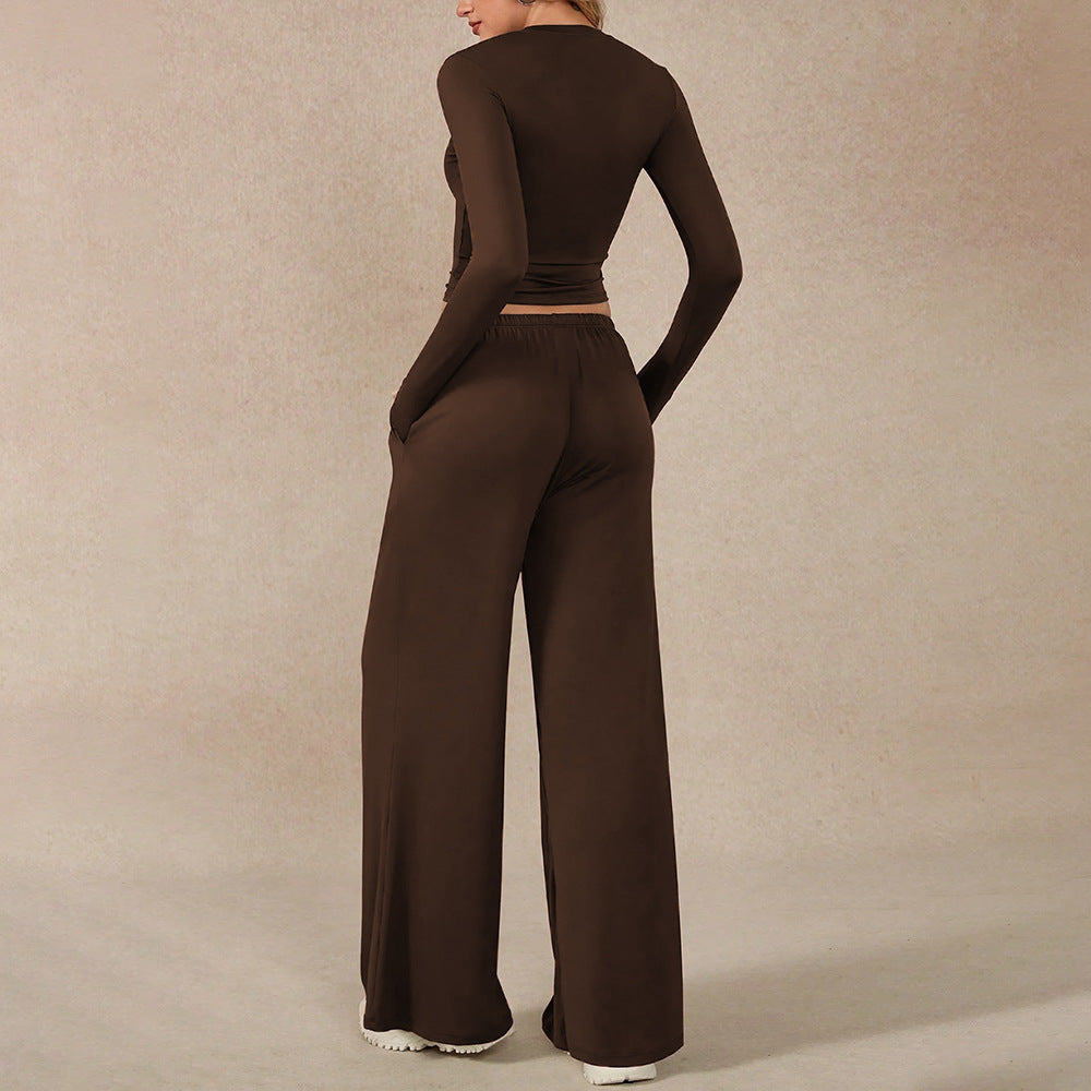 Pantalon de survêtement décontracté pour femmes avec coupe ample et taille élastique Levoire