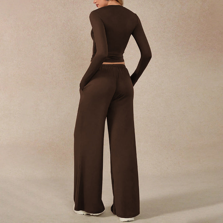 Pantalon de survêtement décontracté pour femmes avec coupe ample et taille élastique Levoire