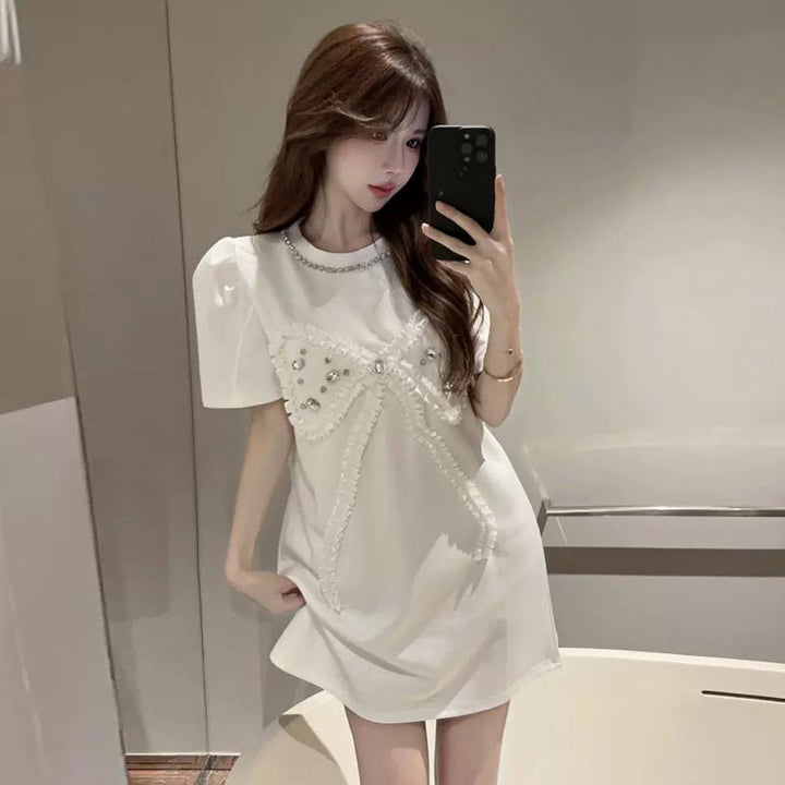 Levoire | Robe à perles Kaakkois-Aasia T-shirt en strass Robe Blanc