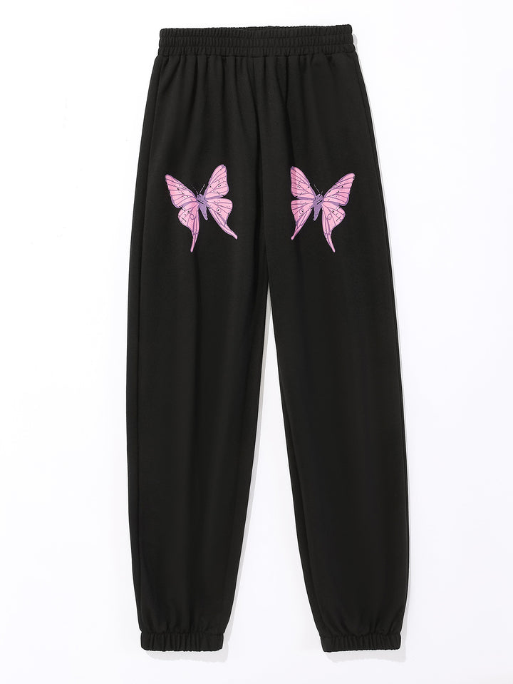 Pantalons de jogging pour femmes avec motif de papillon coloré Levoire