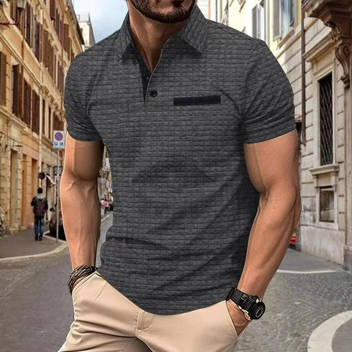 Levoire | Polo pour homme à boutons Gris foncé
