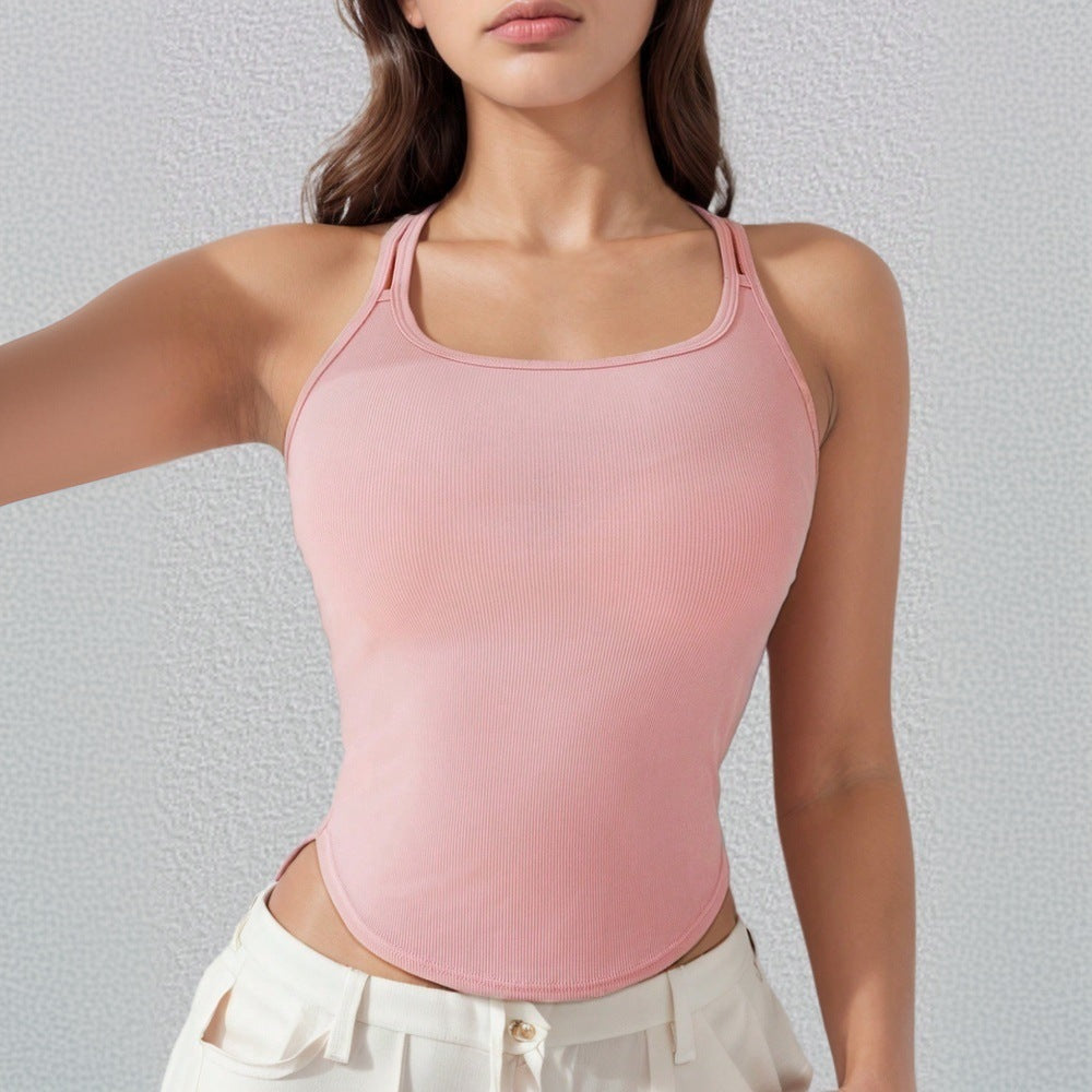 Débardeur de sport pour femmes avec coupe slim et bretelles décoratives Levoire