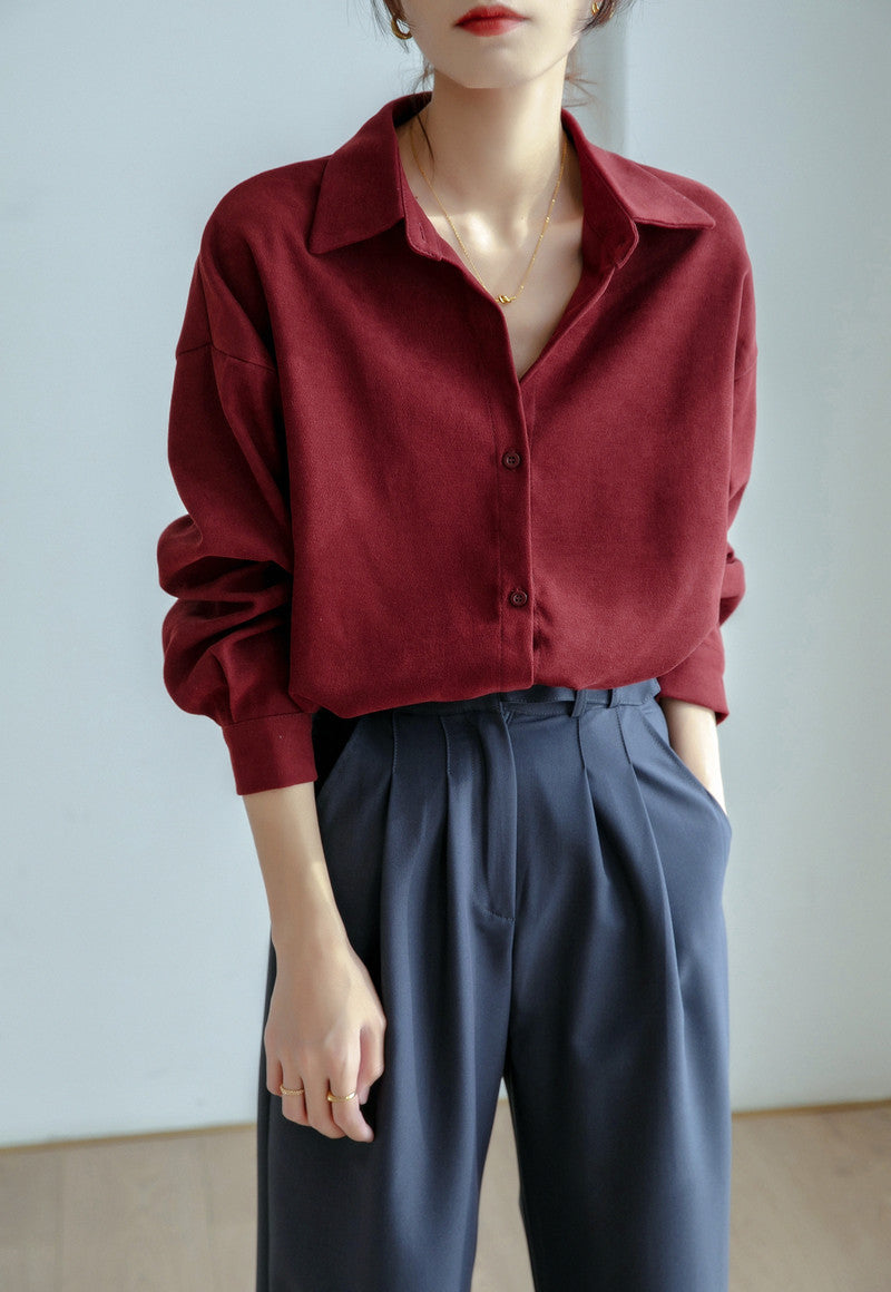 Blouse surdimensionnée pour femmes avec col élégant et coupe décontractée Levoire